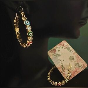 Evil eye earrings small